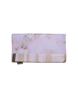 Chanel Clutch Bag, Canvas, Floral Print, Cream, 25194424, Db, Card
